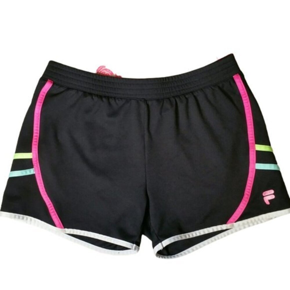 FILA SPORT Black / Neon Athletic Shorts Size XL